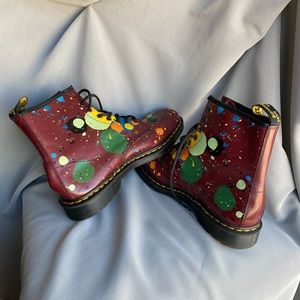 Dr. Martens paint splatter boots women size 12